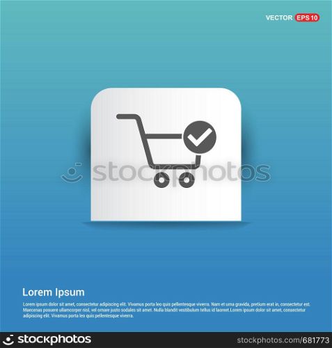 Shopping Cart and plus Sign - Blue Sticker button