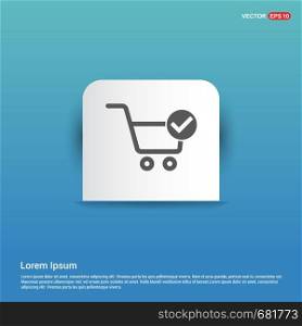 Shopping Cart and plus Sign - Blue Sticker button