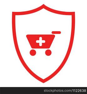 Shopping cart and shield