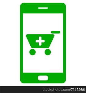 Shopping cart and smartphone