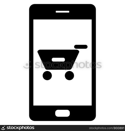 Shopping cart and smartphone