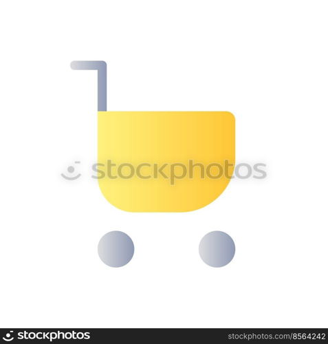 Shopping cart flat gradient color ui icon. Purchase products, services from shop. List of items. Simple filled pictogram. GUI, UX design for mobile application. Vector isolated RGB illustration. Shopping cart flat gradient color ui icon