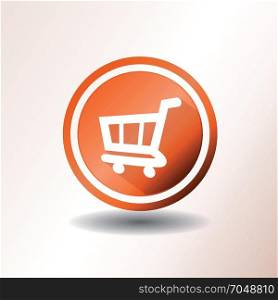 Shopping Cart Flat Icon. Illustration of a flat design shopping cart icon or button