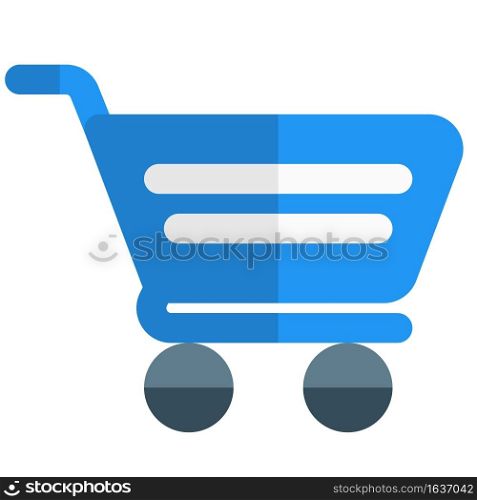 Shopping cart for heavy purchasing isolated on white background