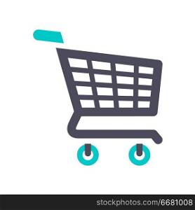 shopping cart, gray turquoise icon on a white background. New gray turquoise icon on a white background