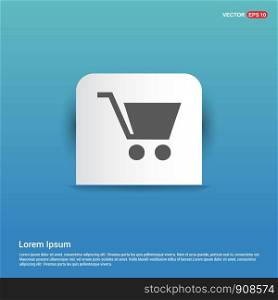 Shopping cart icon - Blue Sticker button