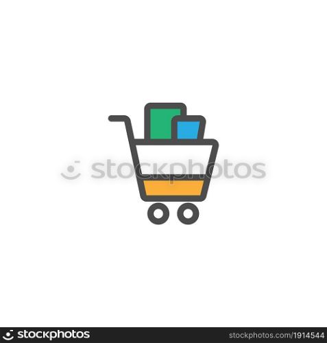 Shopping cart icon design template vector