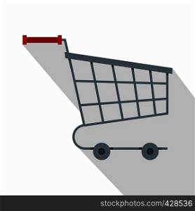 Shopping cart icon. Flat illustration of shopping cart vector icon for web isolated on white background. Shopping cart icon, flat style