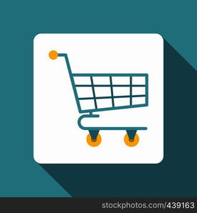 Shopping cart icon. Flat illustration of shopping cart vector icon for web. Shopping cart icon, flat style