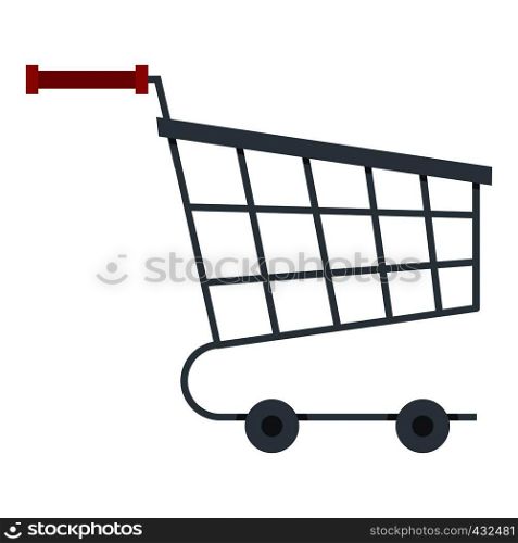 Shopping cart icon flat isolated on white background vector illustration. Shopping cart icon isolated