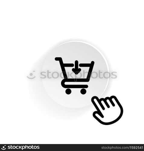 Shopping cart icon in black. Buying food in the supermarket. Vector on isolated white background. EPS 10.. Shopping cart icon in black. Buying food in the supermarket. Vector on isolated white background. EPS 10