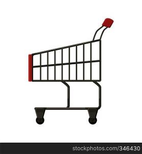 Shopping cart icon in cartoon style on a white background. Shopping cart icon, cartoon style