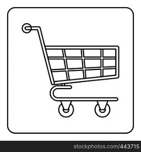 Shopping cart icon in outline style isolated vector illustration. Shopping cart icon outline