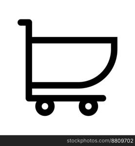 Shopping cart icon line isolated on white background. Black flat thin icon on modern outline style. Linear symbol and editable stroke. Simple and pixel perfect stroke vector illustration
