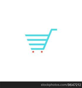 Shopping cart Icon Vector. Flat color symbol. Shopping cart Icon Vector