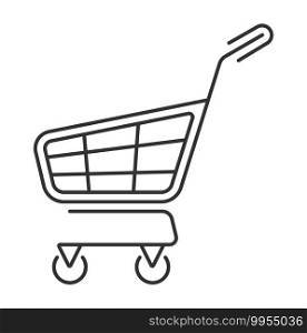Shopping cart icon vector. Online shopping, buy and put in bag sign for store website. Mini-market, shopping symbol in outline style. Sale, customize and buy sign for website.. Shopping cart icon vector. Online shopping, buy and put in bag sign for store website. Mini-market, shopping symbol in outline style. Sale, customize and buy sign