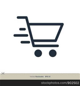 Shopping Cart Icon Vector. Trolley Logo Template Illustration Design. Vector EPS 10.