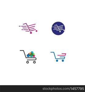 Shopping cart icons isolated on white background for internet shop design or idea of logo.