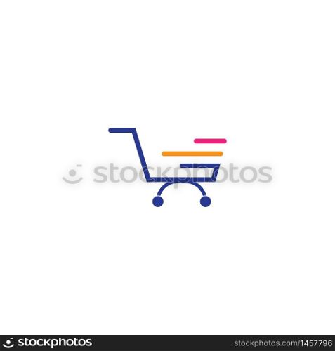 Shopping cart icons isolated on white background for internet shop design or idea of logo.