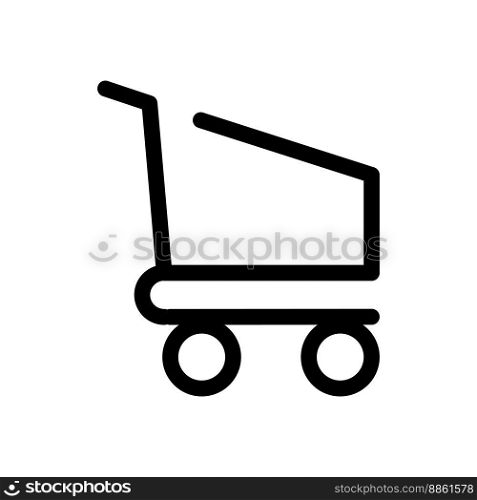 Shopping cart line icon isolated on white background. Black flat thin icon on modern outline style. Linear symbol and editable stroke. Simple and pixel perfect stroke vector illustration.