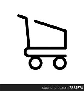 Shopping cart line icon isolated on white background. Black flat thin icon on modern outline style. Linear symbol and editable stroke. Simple and pixel perfect stroke vector illustration.