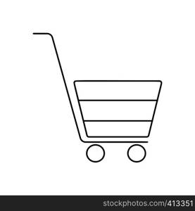 Shopping cart line icon, thin contour on white background. Shopping cart line icon