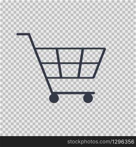 Shopping cart on transparent background. Vector EPS 10