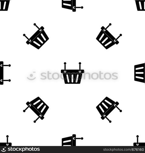 Shopping cart pattern repeat seamless in black color for any design. Vector geometric illustration. Shopping cart pattern seamless black