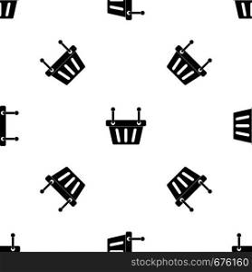 Shopping cart pattern repeat seamless in black color for any design. Vector geometric illustration. Shopping cart pattern seamless black