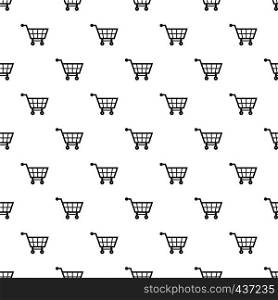 Shopping cart pattern seamless in simple style vector illustration. Shopping cart pattern vector