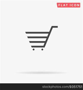 Shopping cart. Simple flat black symbol. Vector illustration pictogram