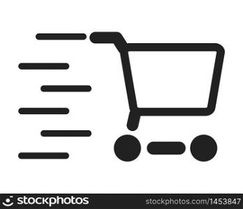 Shopping cart vector flat icon, shop pictogram.