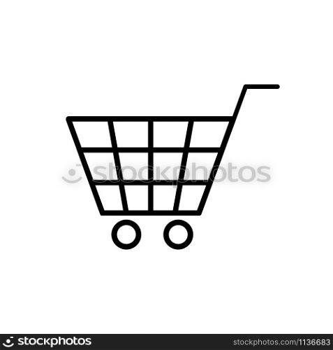 Shopping cart vector icon. Trolley icon isolated on white background