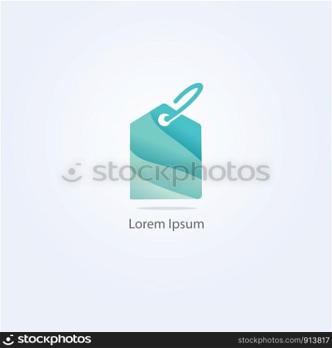 Shopping cart vector logo design, colorful trolley of goods illustration.