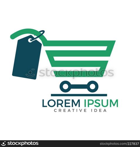 Shopping cart vector logo design. On-line shopping app icon.