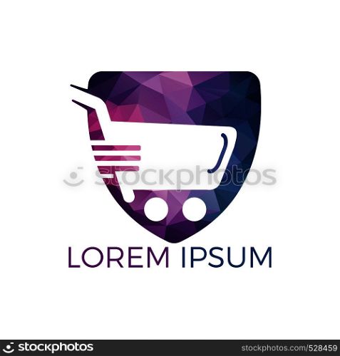 Shopping cart vector logo design. Shopping logo design. On-line shopping app icon.