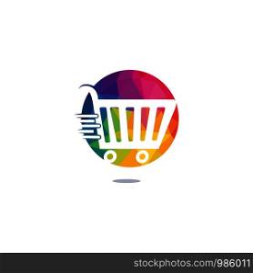 Shopping cart vector logo design. Shopping logo design. On-line shopping app icon.