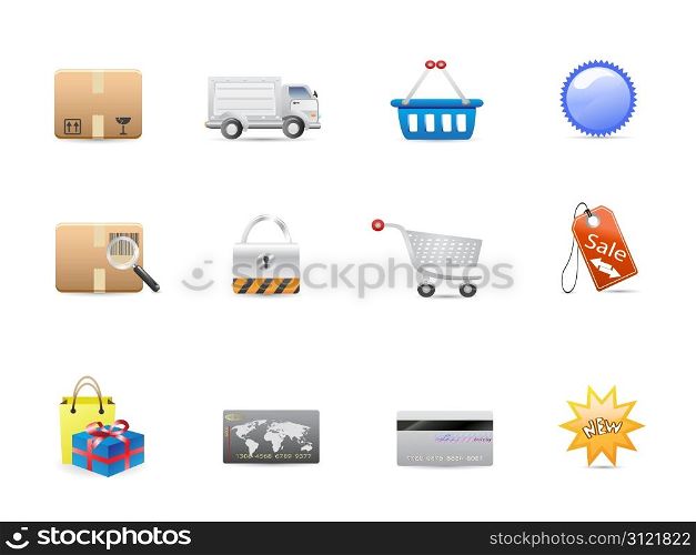 shopping consumerism icon set for design