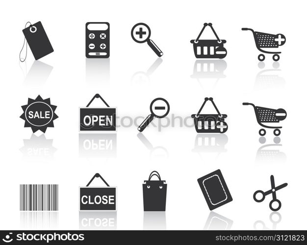 shopping e-commerce black icon set for design