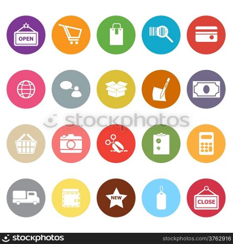 Shopping flat icons on white background, stock vector
