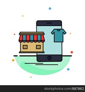 shopping, garments, buy, online, shop Flat Color Icon Vector