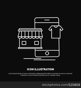 shopping, garments, buy, online, shop Icon. Line vector symbol for UI and UX, website or mobile application. Vector EPS10 Abstract Template background