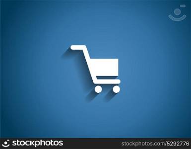 Shopping Glossy Icon Vector Illustration on Blue Background. EPS10. Shopping Glossy Icon Vector Illustration