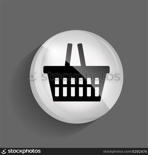 Shopping Glossy Icon Vector Illustration on Gray Background. EPS10.. Shopping Glossy Icon Vector Illustration