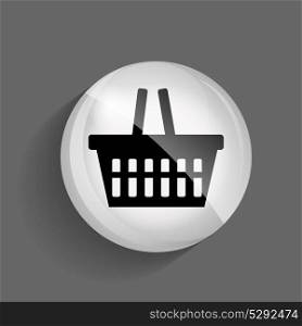 Shopping Glossy Icon Vector Illustration on Gray Background. EPS10.. Shopping Glossy Icon Vector Illustration