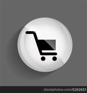 Shopping Glossy Icon Vector Illustration on Gray Background. EPS10. Shopping Glossy Icon Vector Illustration
