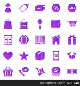 Shopping gradient icons on white background, stock vector