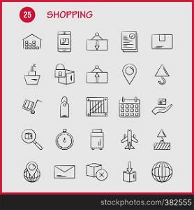 Shopping Hand Drawn Icon for Web, Print and Mobile UX/UI Kit. Such as: Box, Delivery, Shipping, Lock, Cargo, Delivery, Package, Shipping, Pictogram Pack. - Vector