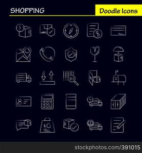 Shopping Hand Drawn Icon for Web, Print and Mobile UX/UI Kit. Such as: Bottle, Health, Shipping, Delivery, World, Transport, Map, Delivery, Pictogram Pack. - Vector