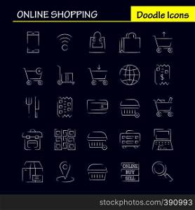 Shopping Hand Drawn Icon Pack For Designers And Developers. Icons Of Buy, Online, Sale, Sell, Shopping, Bag, Shopping, Side, Vector